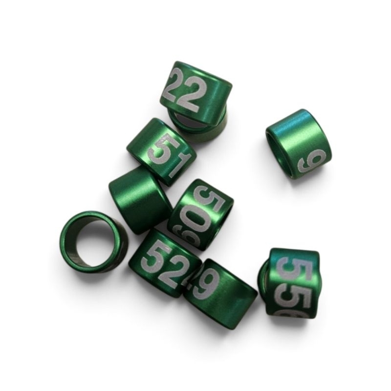 15 Anilhas Fechadas em Alumínio para marcação 7.5mm Ring Neck