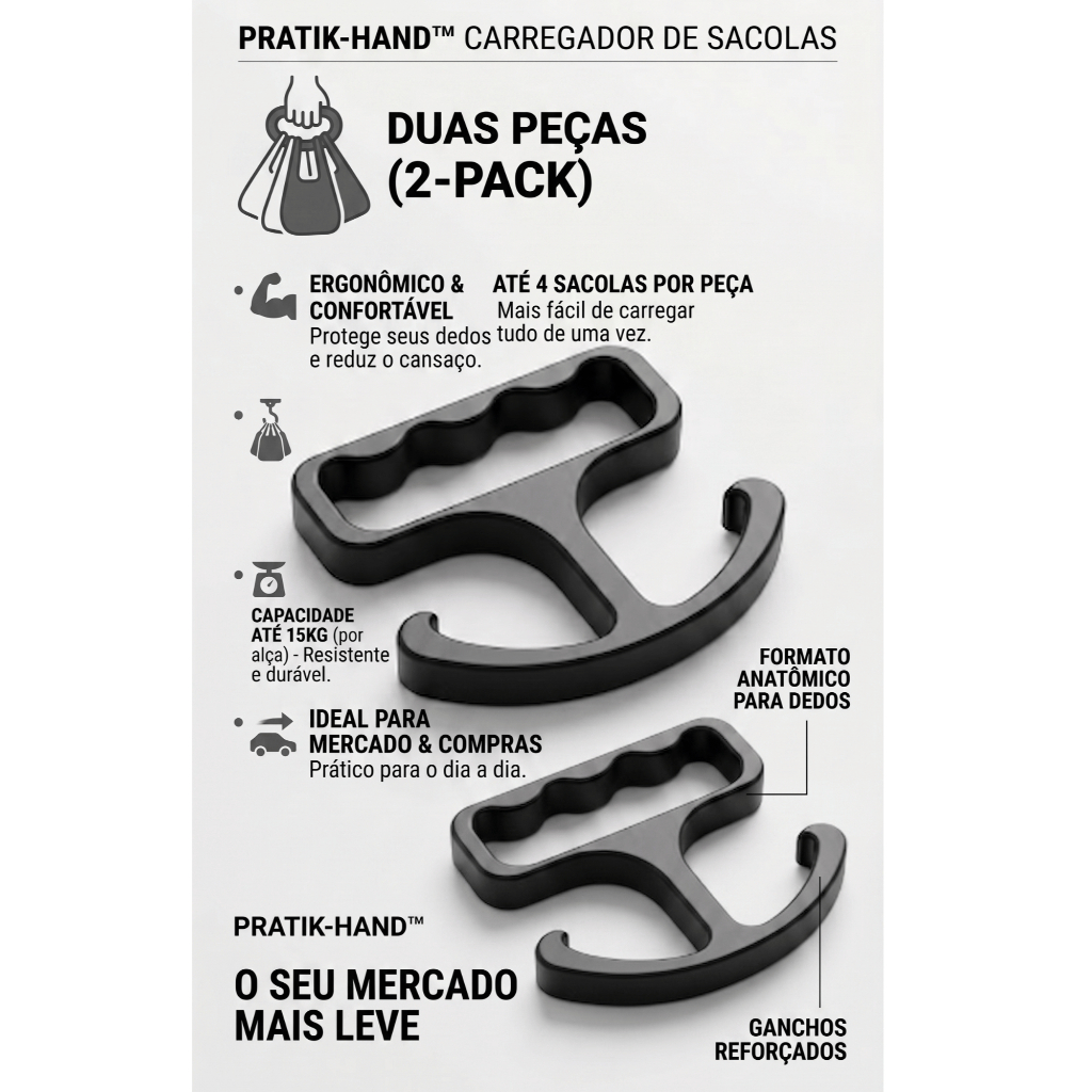 Kit carregadores sacolas prático ideal para facilitar para carregar sacolas de mercado mais praticidade para o dia dia