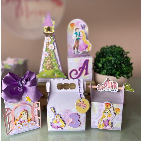 kit caixas personalizadas - Rapunzel / lembrancinhas para festas e aniversário / personalizados