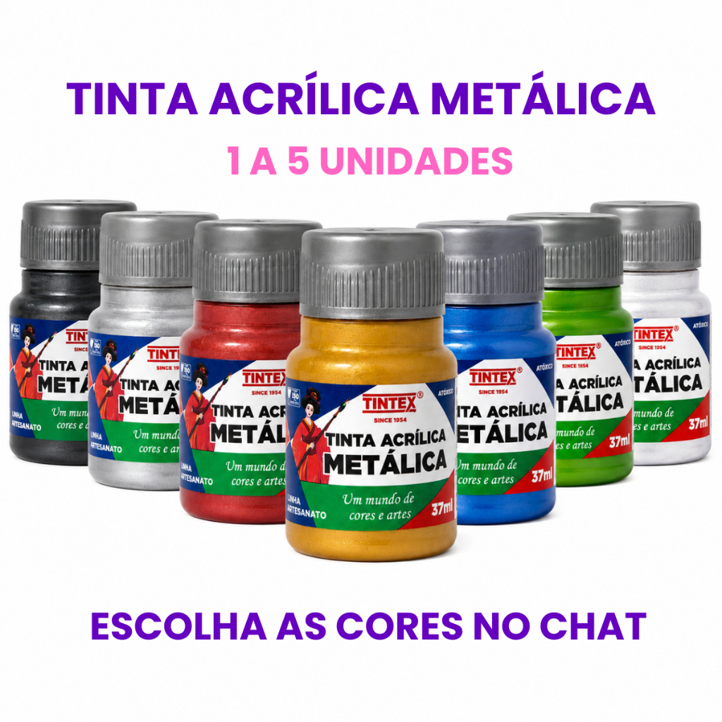 Tinta Acrílica Metálica 37ml - TINTEX