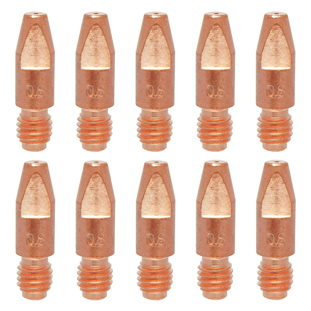 Kit 10 Bico De Contato M8x30 0.8mm Para Tocha MIG 36kd