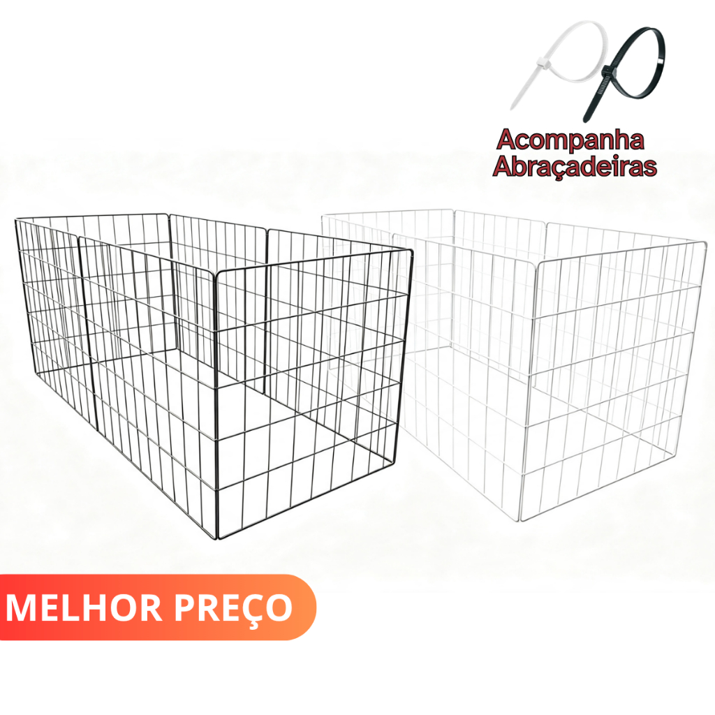 Cercado Pet Cachorro de Porte Pequeno e Médio Cercadinho Pet Móvel Dobravel 50 cm Altura