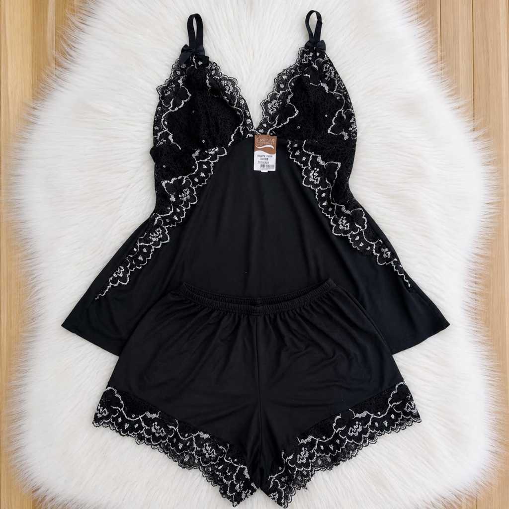 Baby Doll Suede Bicolor 38 ao 52 Pijama Feminino Plus Size Conforto Verão