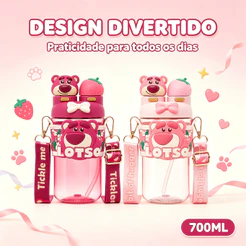 Garrafa Água Infantil Squeeze Lotso Toy Story 700ml Escola Passeio Resistente Disney