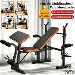 Banco de Supino Ajustável Estação de Musculação para Academia em Casa Fitness
