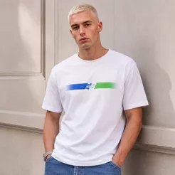 Camiseta Básica Gradient New Balance Masculina Algodão Manga Curta Casual Esportiva Original Estampa NB