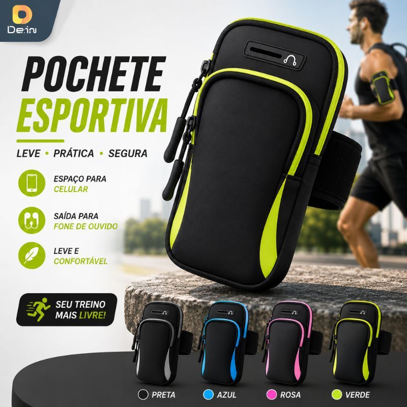 Pochete Fitness Bolsa De Braço Para Celular Prova De Sour/Braçadeira MBFIT