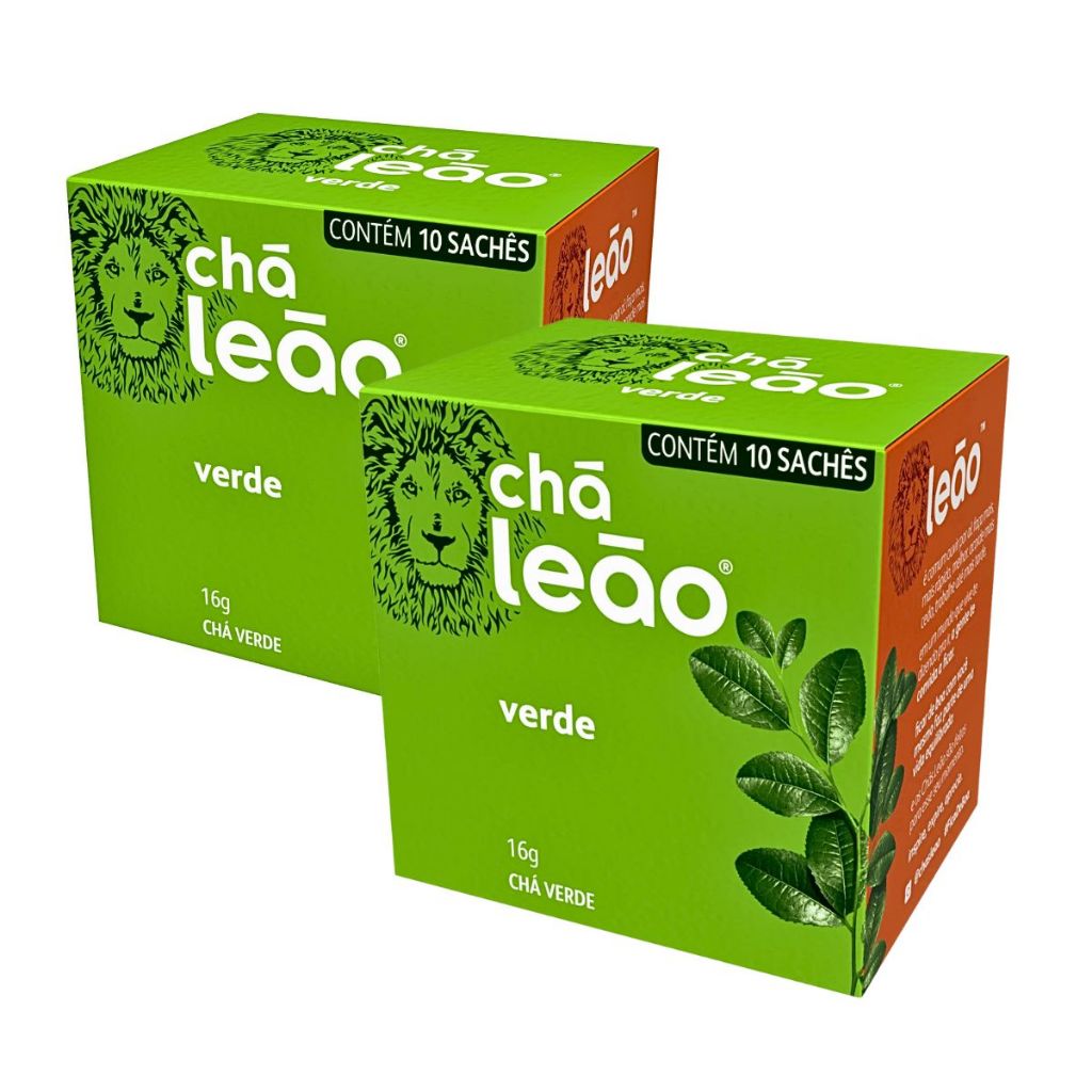 Kit 2un Chá Leão Verde Em Sachê 16g 10 Sachês