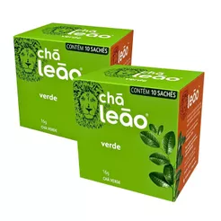 Kit 2un Chá Leão Verde Em Sachê 16g 10 Sachês