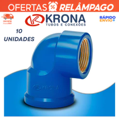 Kit Joelho Cotovelo 10 Unidades 25mm x 1/2 Com Bucha Latão Soldável Krona