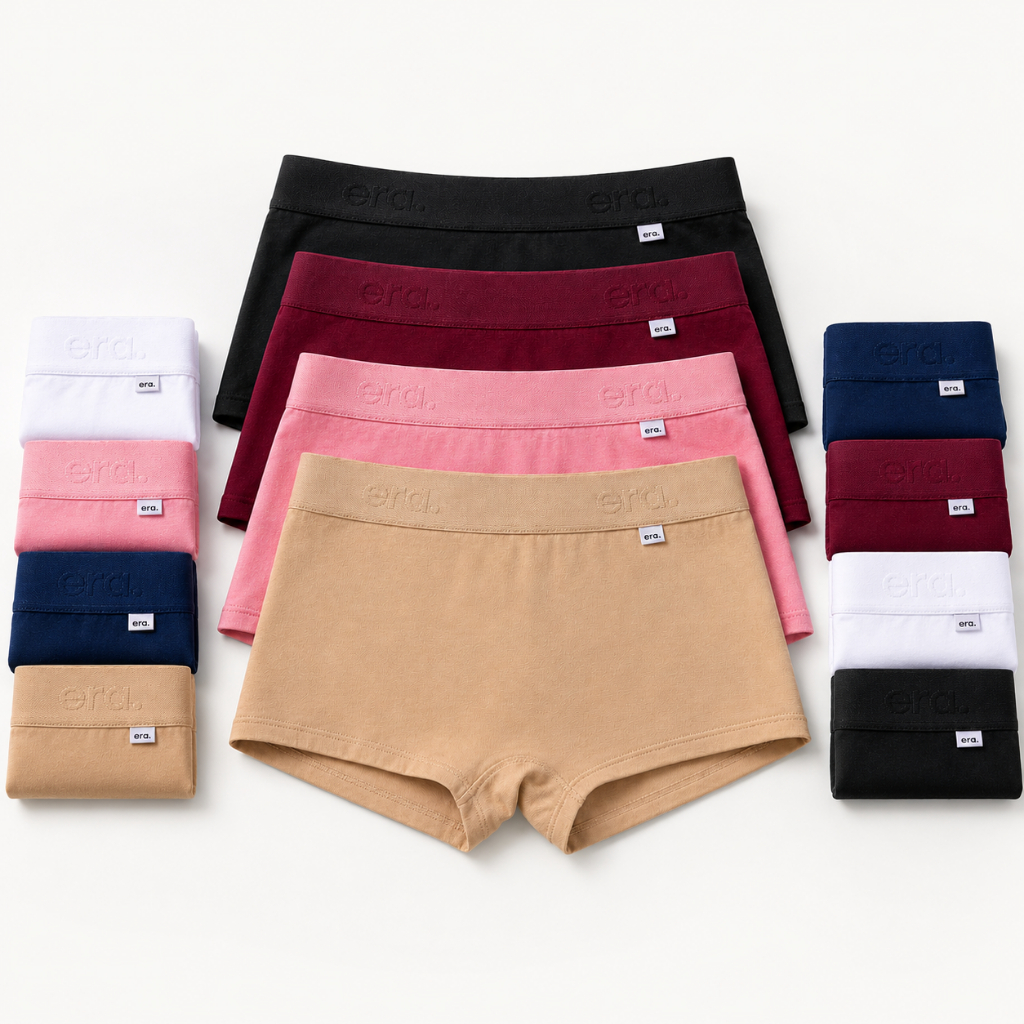 Kit 6 Cueca Feminina Calcinha Boxer Algodão Conforto Diário