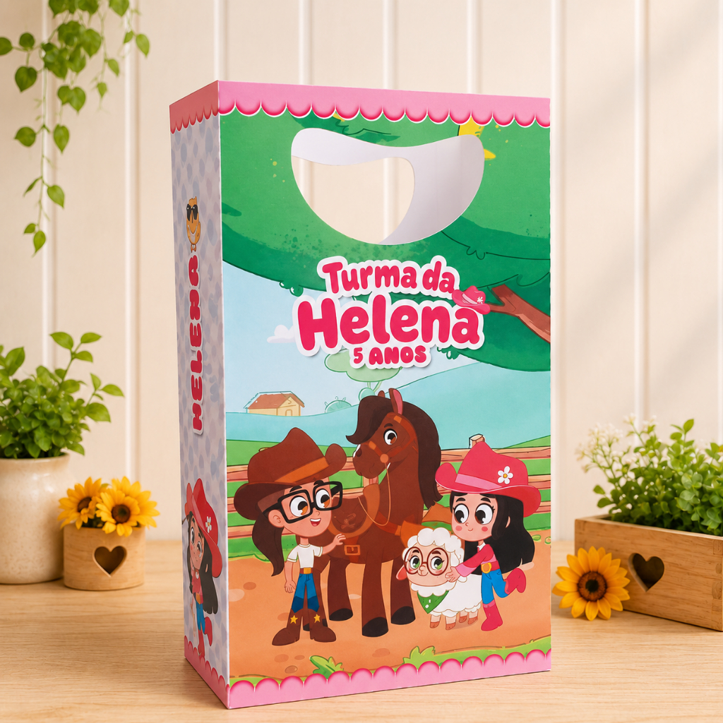 Sacolinha Personalizada Turma da Boiadeirinha Lembrancinha Aniversário Festa Infantil