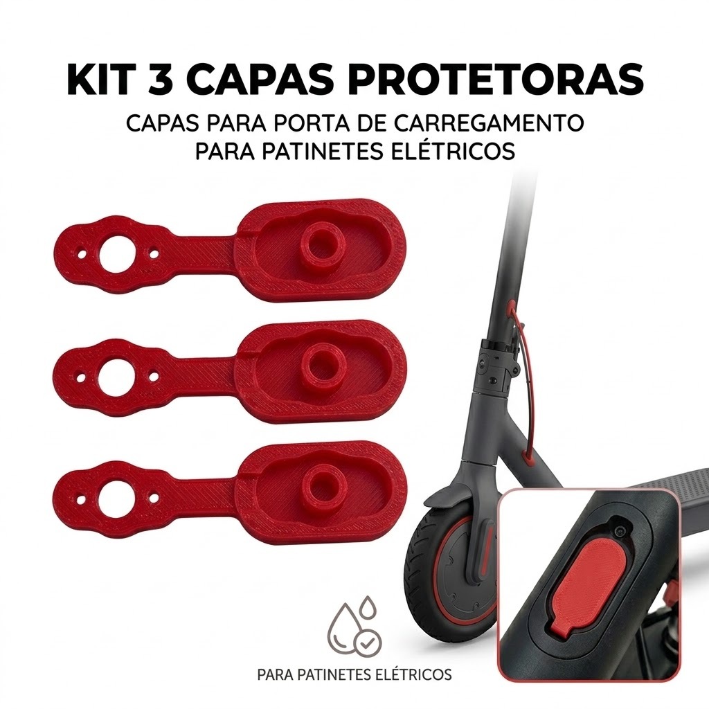 Capa Protetora Para Conector de Carga Patinete Xiaomi Foston Po Poeira Umidade