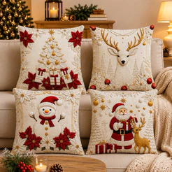 kit 4 capas de almofadas Decorativas Natal