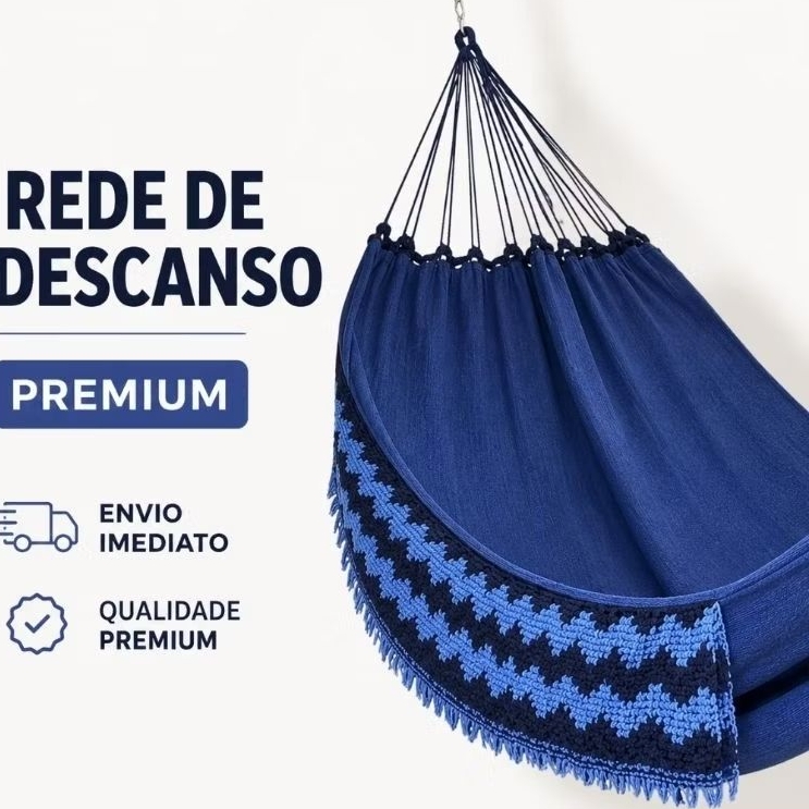 Par de Redes Casal ou Solteiro Dormir Jeans Descanso Reforçada Confortável Macia Design Premium