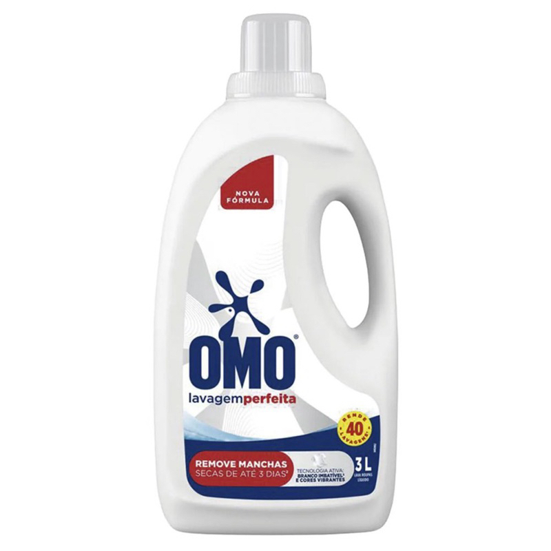 OMO Lava Roupas Líquido 3L Lavagem Perfeita – Lavanda ou Puro Cuidado