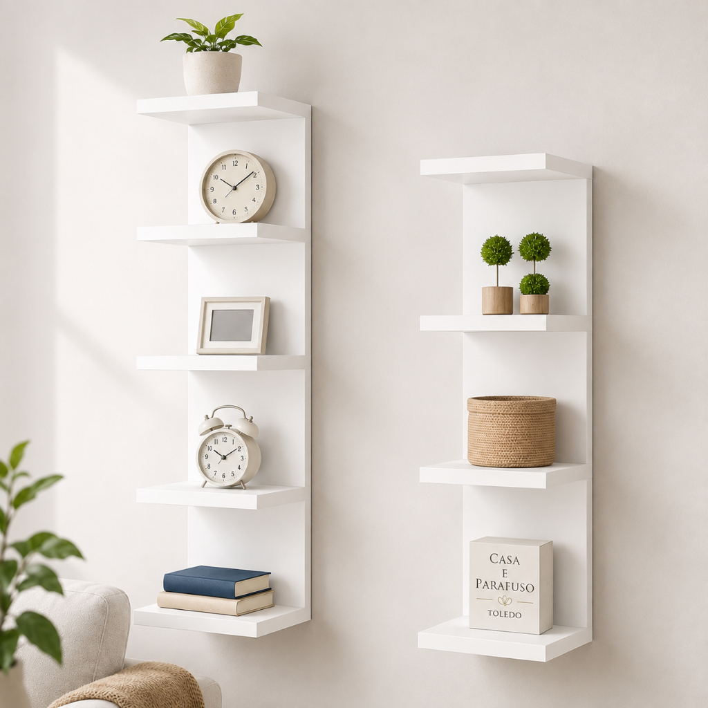 Torre De Prateleira Estante 170 Cm Branca Sala Quarto Escritório Multiuso Cozinha-105