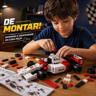 Carro de Fórmula 1 de Montar em Blocos Modelo Esportivo Detalhado, Educativo e Divertido para Crianças eColecionadores