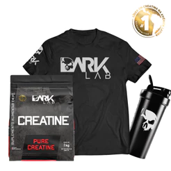 Kit Creatina Monohidratada Pura 1KG + Camiseta Caveira Dry-Fit 2.0 + Coqueteleira Fuse 700 ML- Dark lab