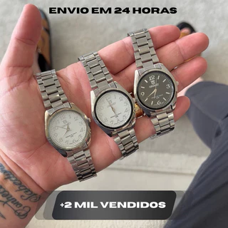 Relógio Masculino Aço Inox ORIMET Original Bateria 377 À Prova D’Água Quartz Premium Social Presente