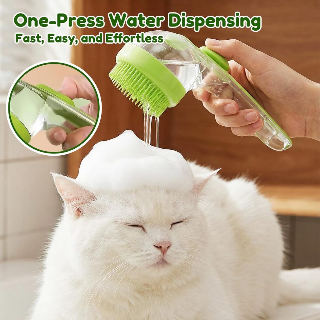 Escova de Banho de Silicone para Cachorros e Gatos, Massageador Corporal para Pets, Pente Removedor de Pelos e Acessório