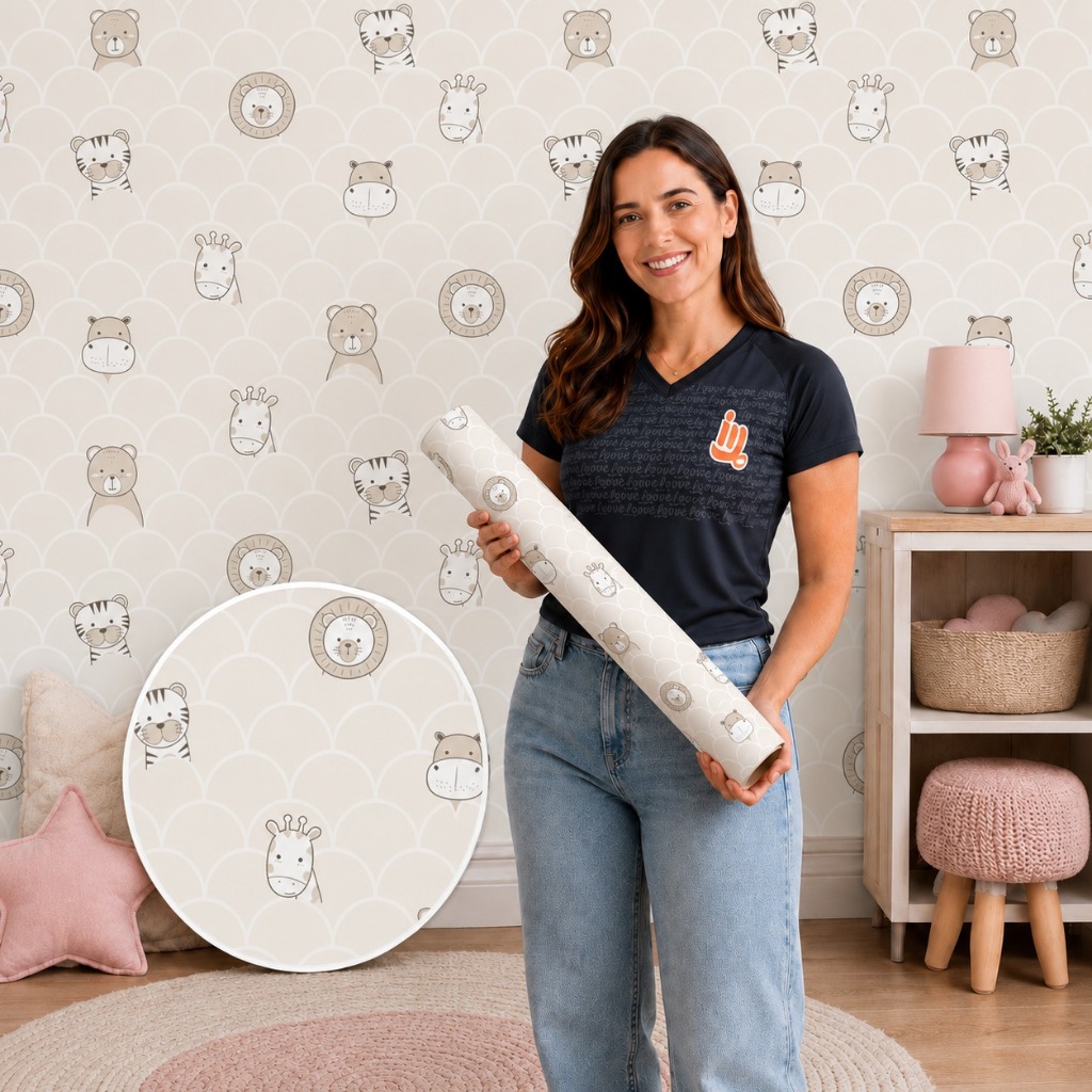 Papel de Parede Safari em Tons de Bege Inove