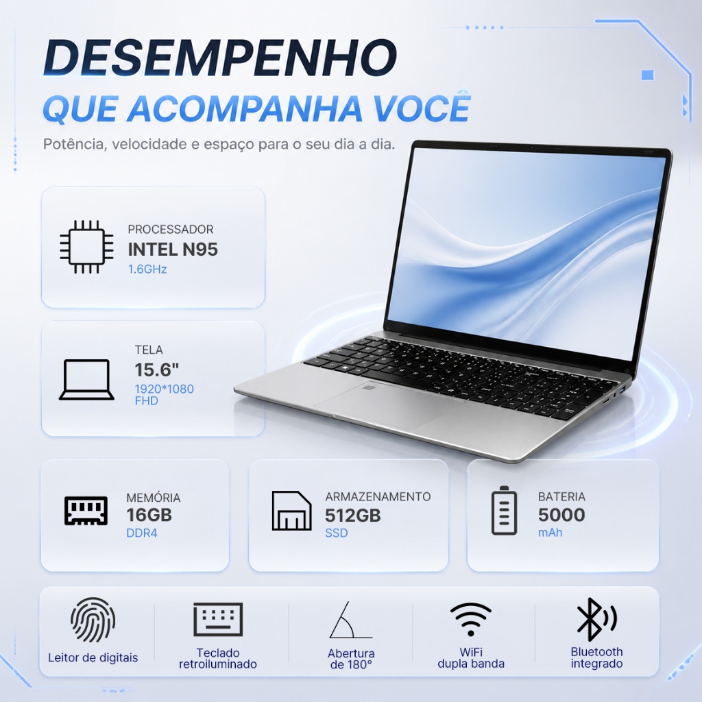 Intel Notebook 15.6-inch N95 flagship processor 32GB RAM+1TB SSD, suitable for gaming, esports, learning, office, and bu
