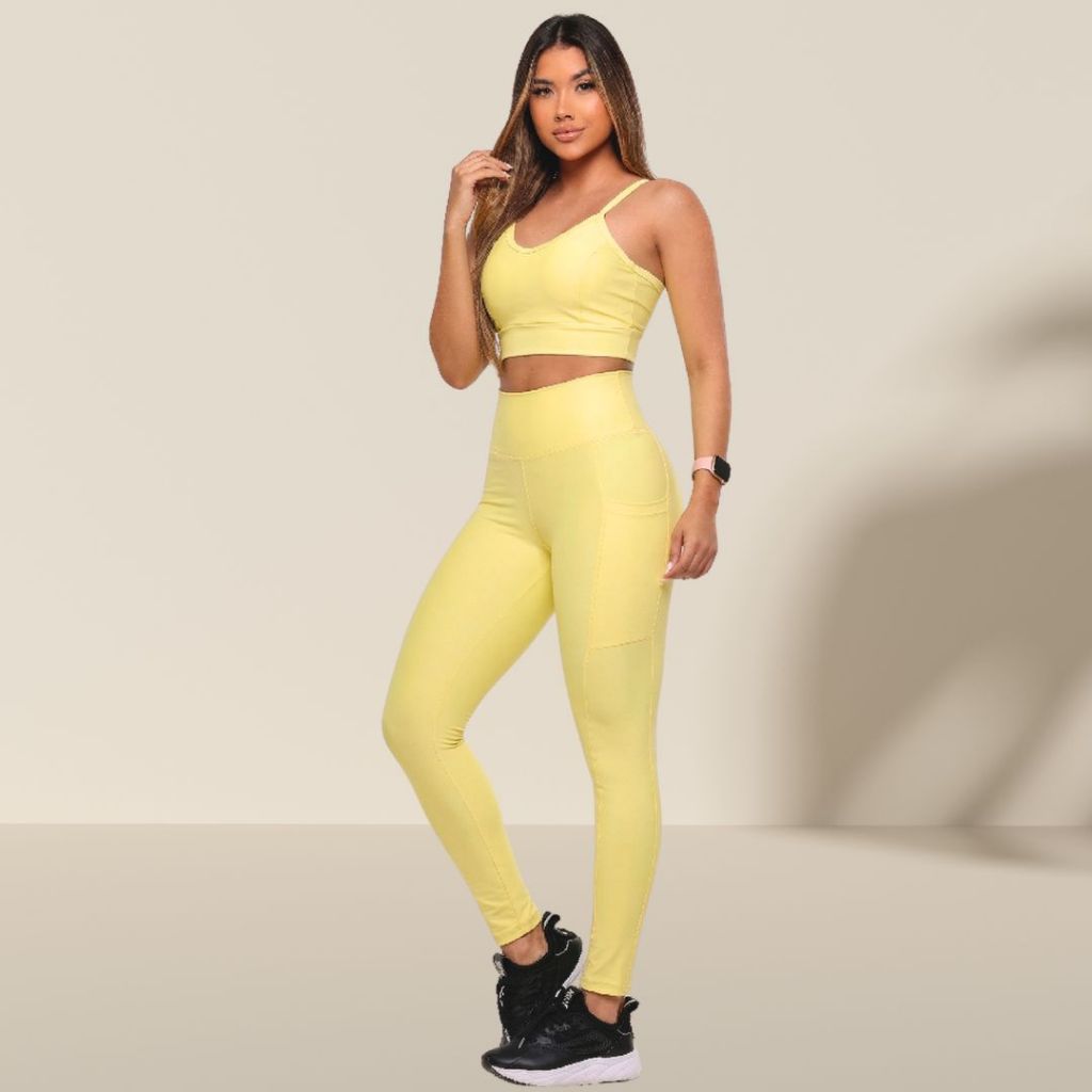 Conjunto Feminino Fitness de Academia ConJunto Esportivo Feminino Calça  Legging e Top