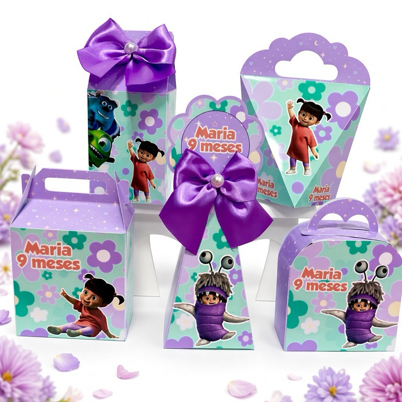 Kit Caixinhas Personalizadas Monstros SA Boo| Lembrancinhas de Aniversário | Kit Festa Personalizado