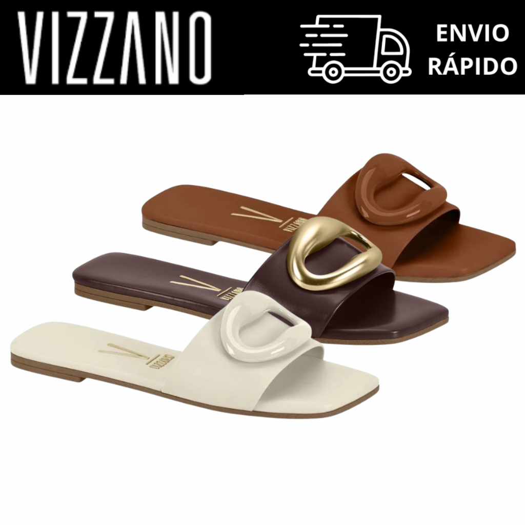 Rasteira Vizzano Feminina Detalhe Central Elo Confortável Leve Elegante Urbana Casual Original 6553.101