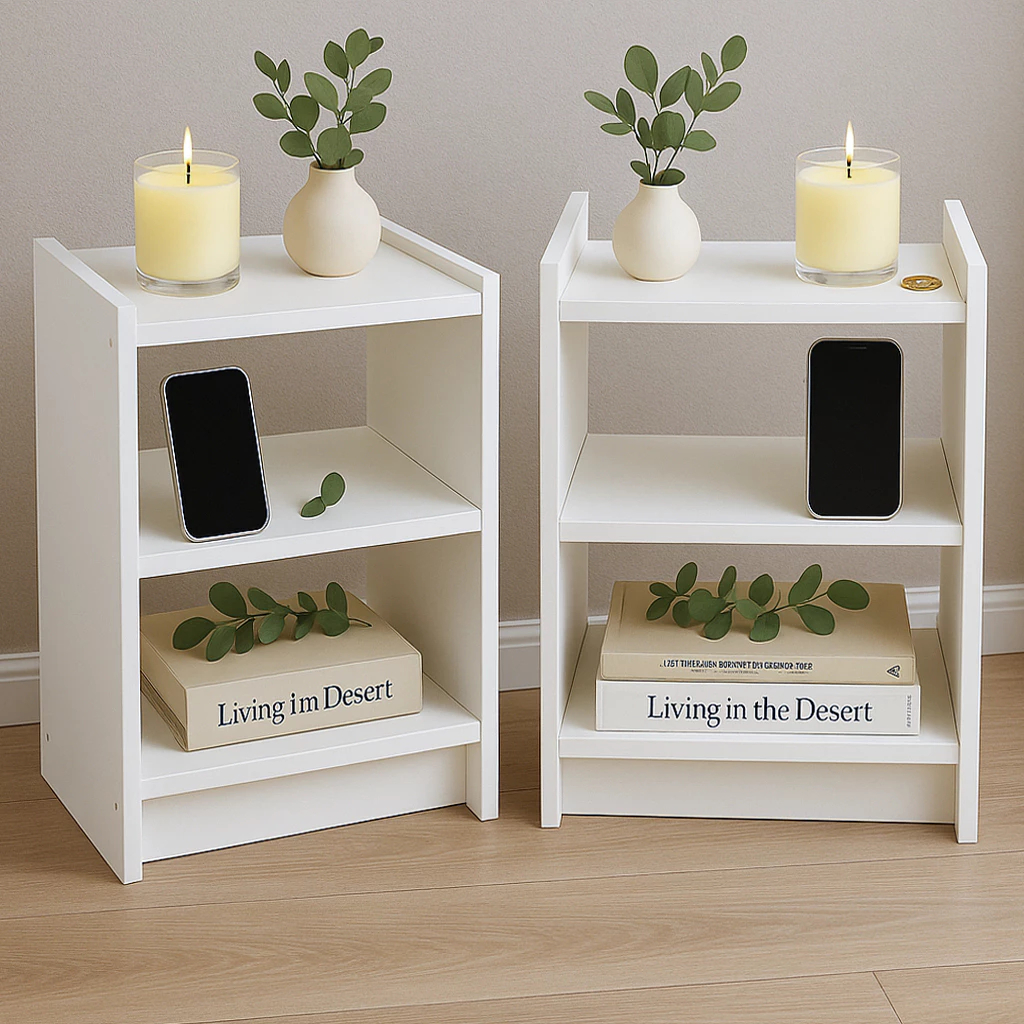 Kit com 2 Mesa de Cabeceira Criado Mudo Para Quarto Beira de Cama Decoração