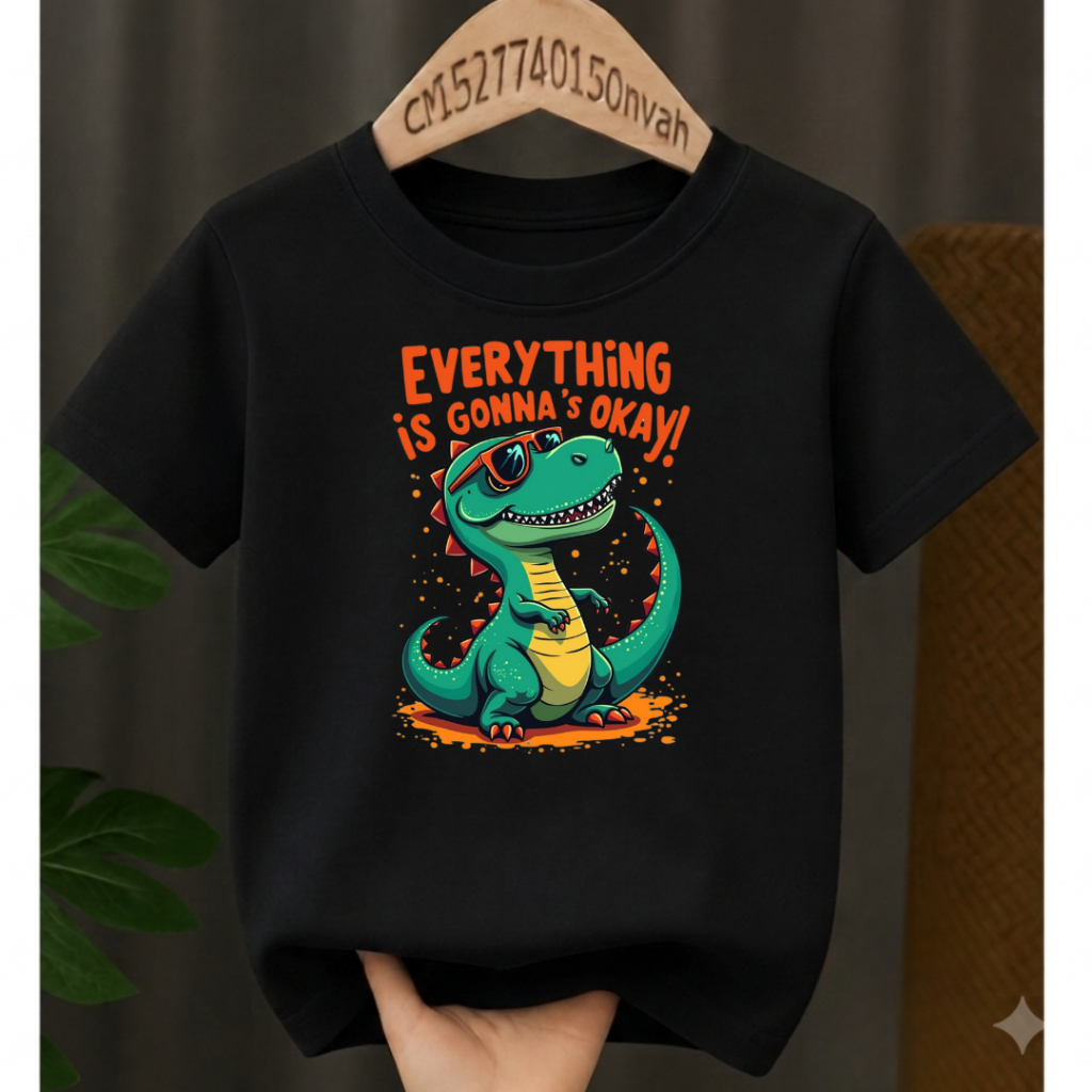 Camiseta Infantil Dinossauro Menino Estampada 100% Algodão Roupa Infantil Masculina T-Shirt Dino Réptil Verão