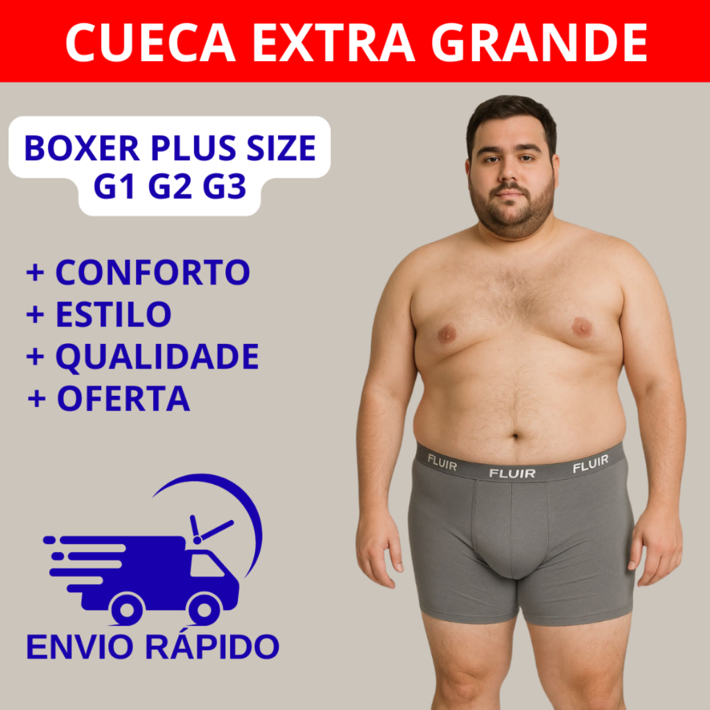 Kit 5 ou 3 Cuecas Plus Size Microfibra Extra Grande