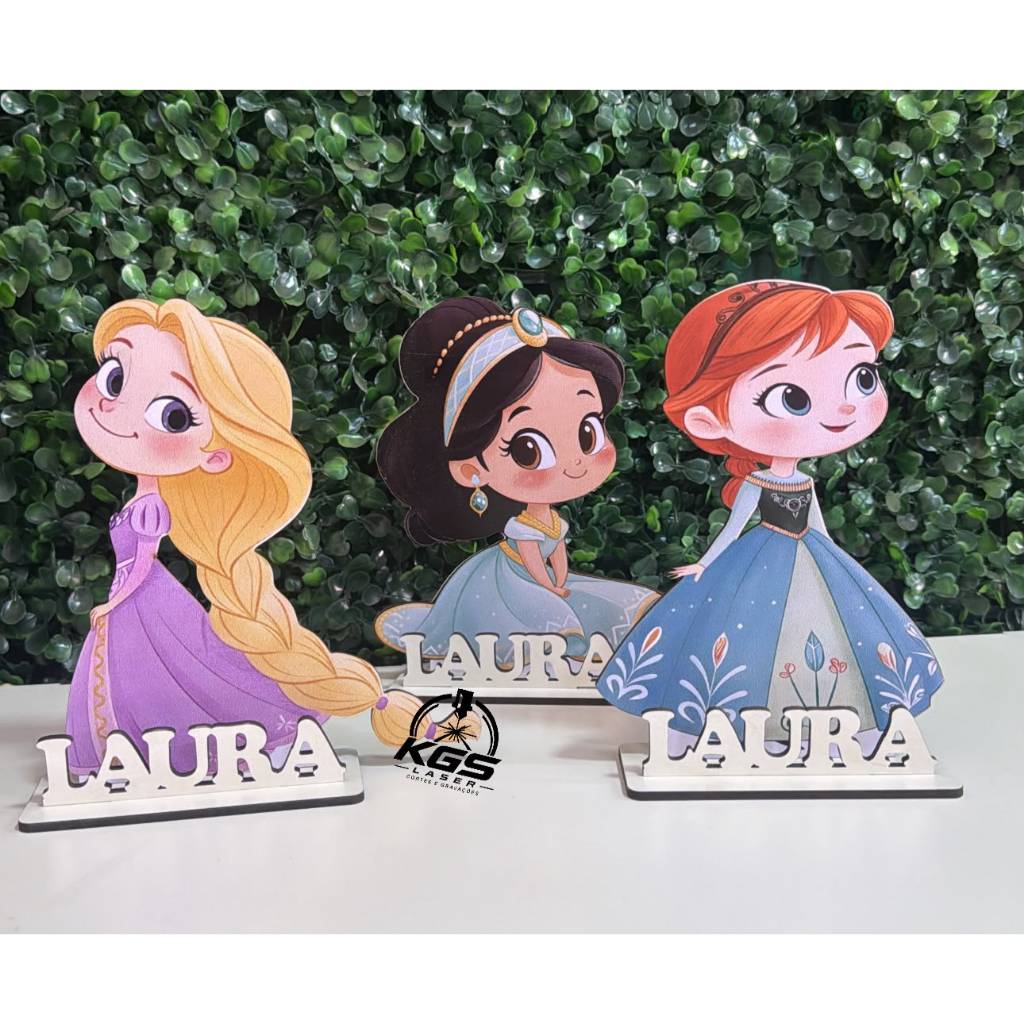 lembrancinha Princesa Cand Color Cut Baby centro de mesa Personalizado com nome para aniversário MDF adesivado