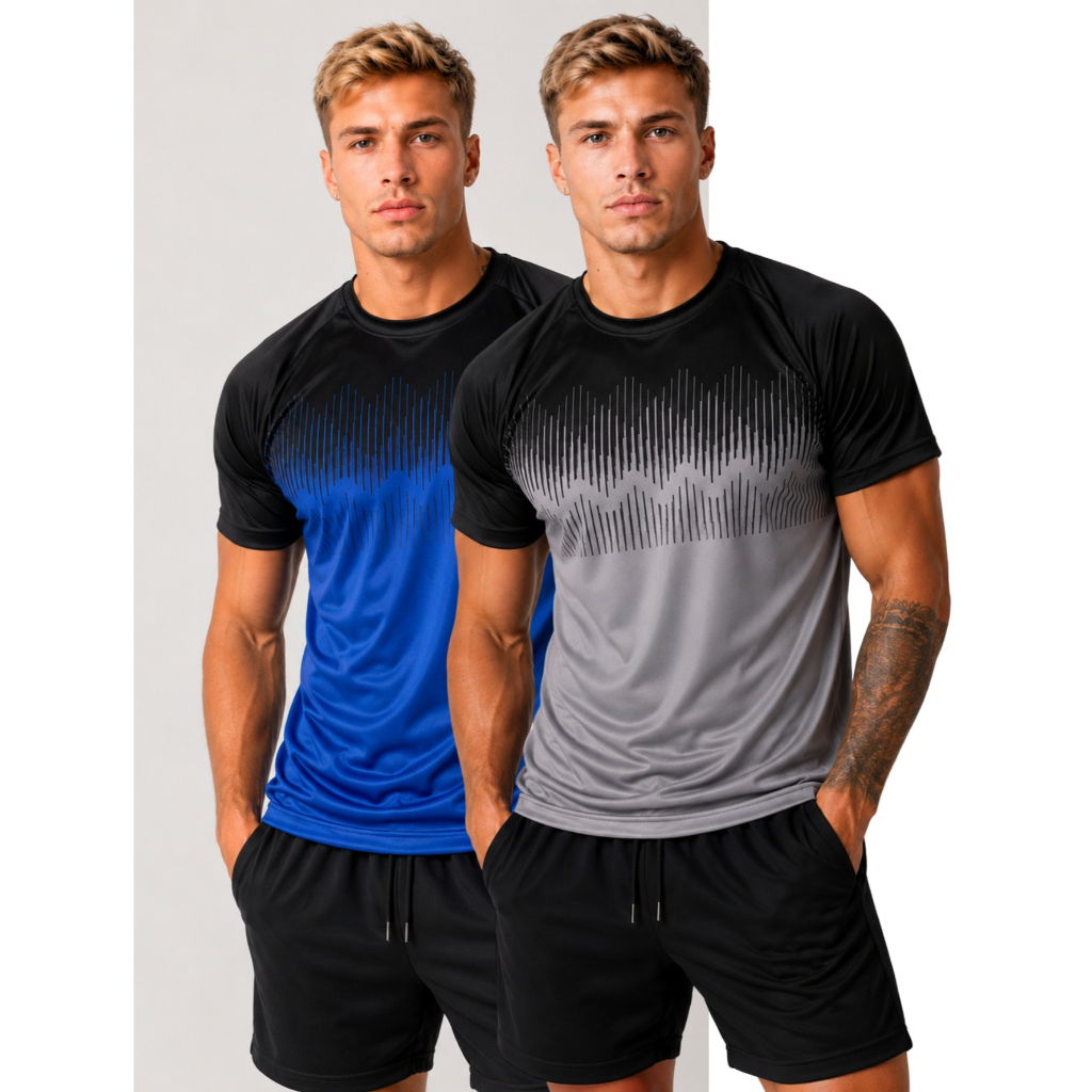 KIT 2 Camiseta Masculina DRYFIT Esportiva Para Academia Corrida Futebol Crossfit Respiravel