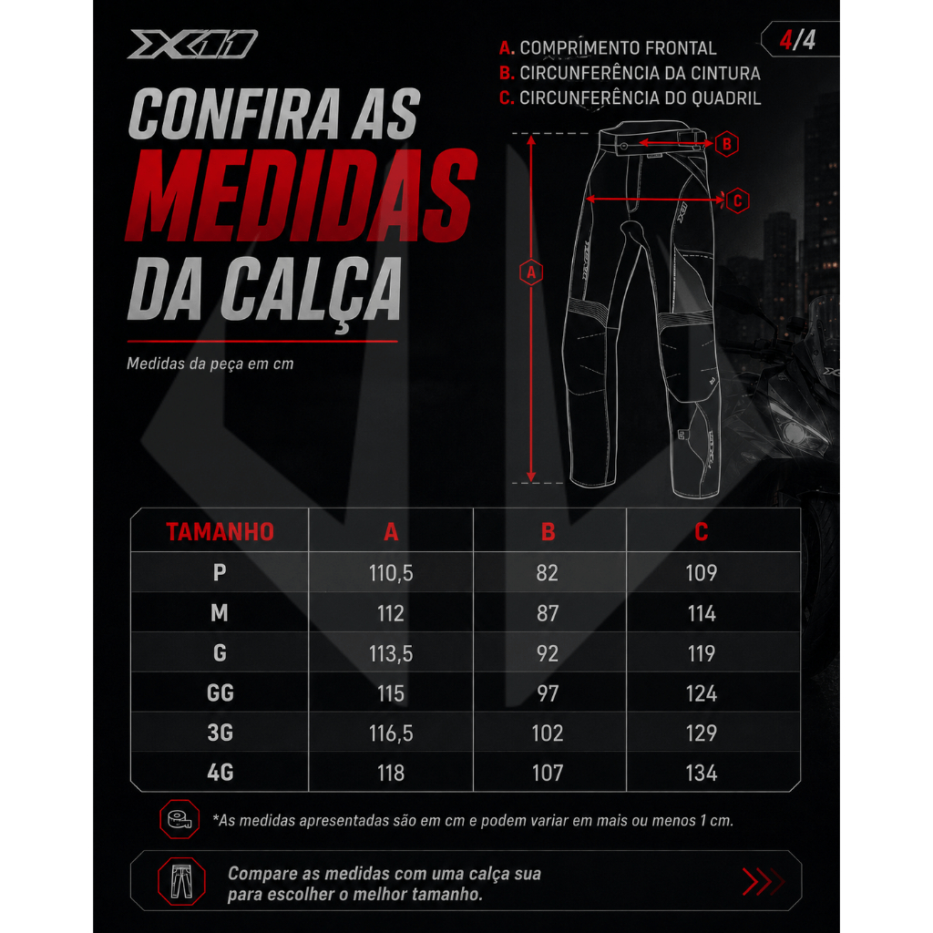 Calça X11 Versa Air Masculina Ventilada Proteções Removíveis Preta · foto 2