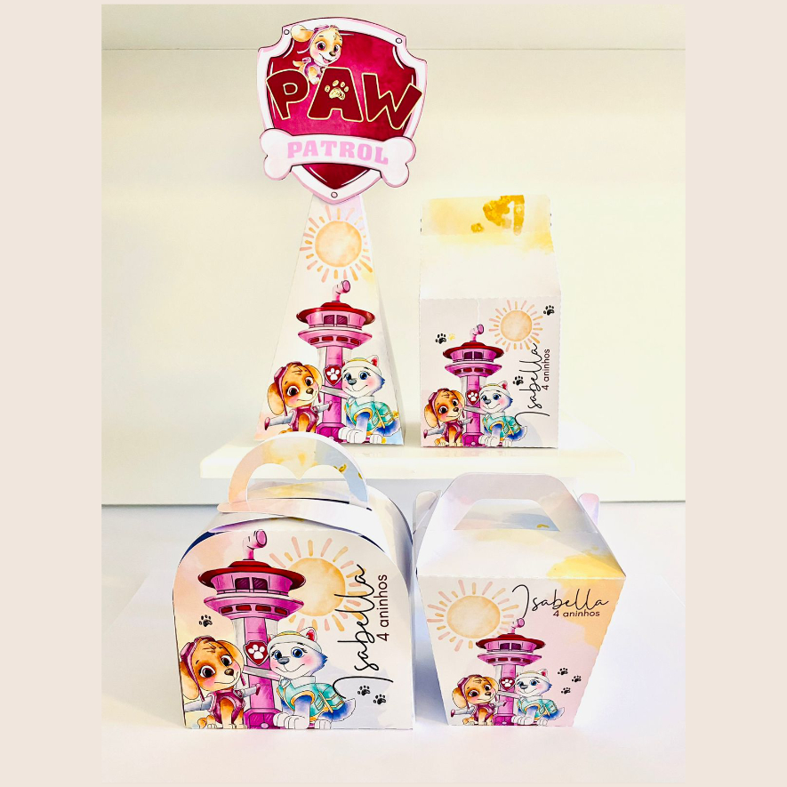 ⭐ Kit Caixinhas Personalizadas aniversário Patrulha Canina - Caixinhas festa infantil