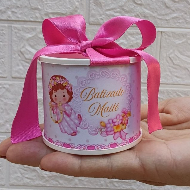 Kit Tubolata Rosa Batizado Personalizada Lembrancinhas /chá de bebê/ revelação/ batizado/ maternidade/ aniversário 5x6