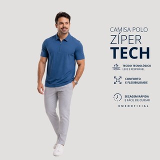 Camisa Polo Masculina tecido Toque Gelado em Poliamida Premium Casual Social Estilo Como Elastano...