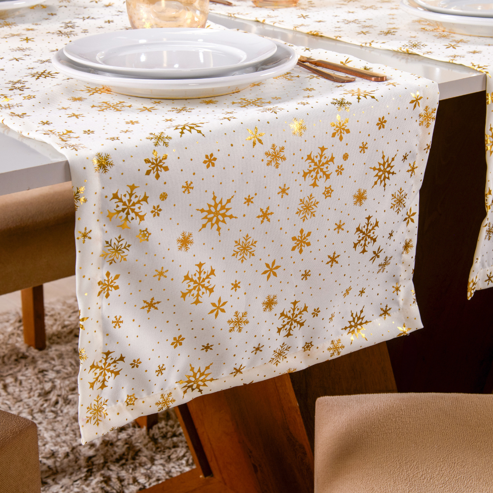 Caminho de Mesa Natal 130x40cm Trilho Oxford Estampado Mesa Posta Decoração Natalina