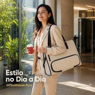 Bolsa Feminina Térmica 2 em 1 para Laptop 15.6'' e Marmita Grande Capacidade