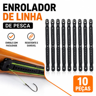 Kit 10 Enroladores de Linha 19,5cm para Vara Telescópica e Vara de Mão Pesca