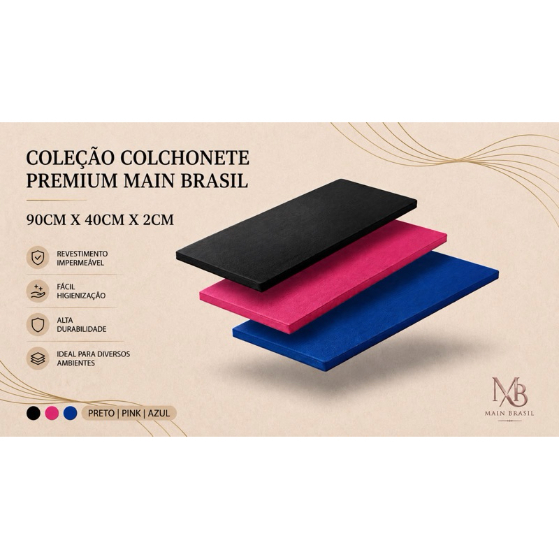Colchonete p/ Academia90x40x2 cm Espuma Macia D23 Impermeável Compacto Fit Mat Yoga Pilates 1-2-3/UN