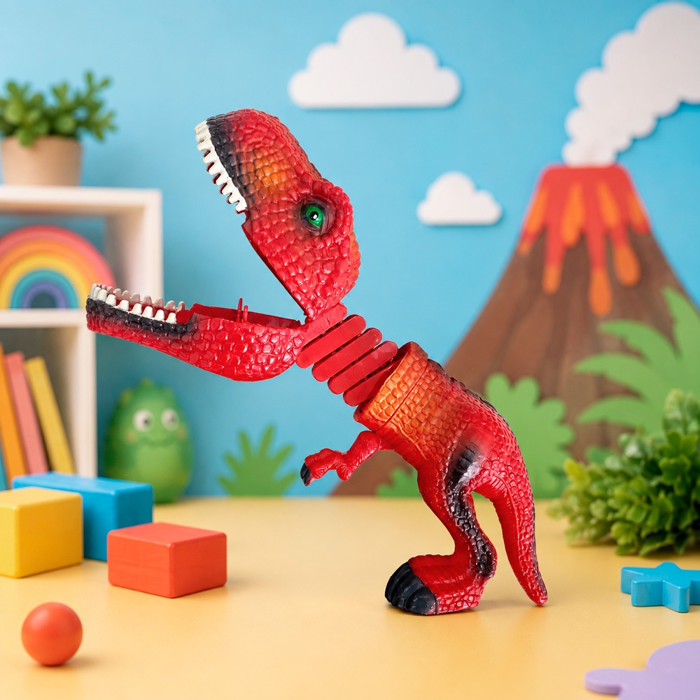 Brinquedo Infantil Dino Pegador Vermelho Garra Brincar