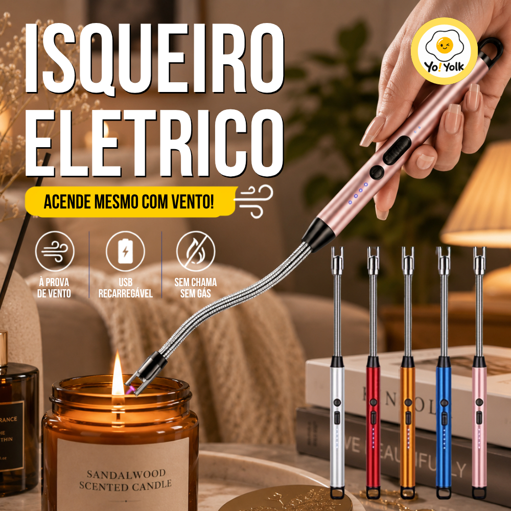 Isqueiro Eletrico Acendedor De Fogão Churrasqueira Vela com Recarga USB Churrasqueira Flexível