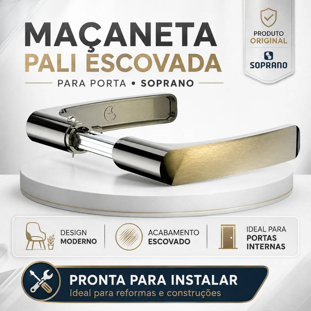 Maçaneta Para Porta Casa - Escovada Pali Soprano