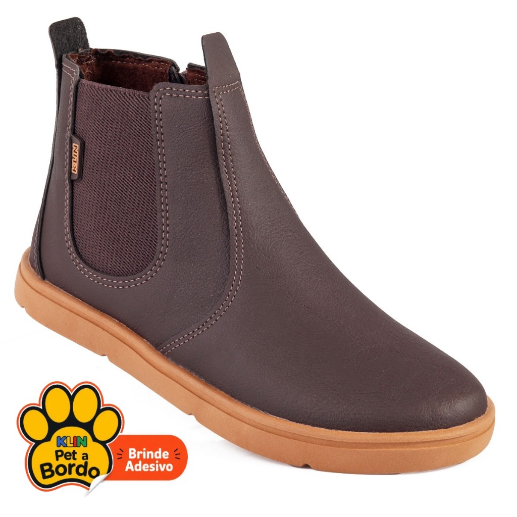 Bota Infantil Menino Klin Flyer Kids Jeca Country Country Confortável Anatêmica Leve Marrom Café