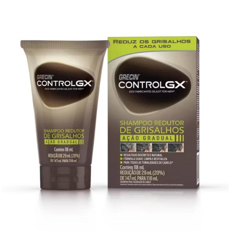 Shampoo Masculino Redutor de Grisalhos Grecin Control GX 118ml