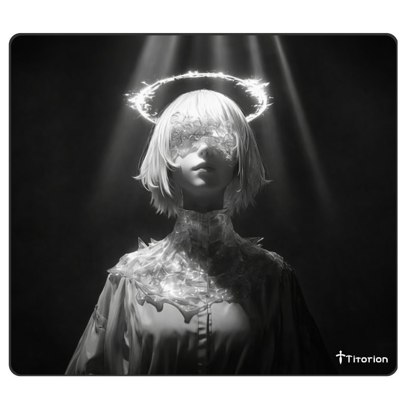 Mouse Pad Gamer Poron Control Rigel 49x42 Profissional Premium Preto Vermelho Samurai - Titorion