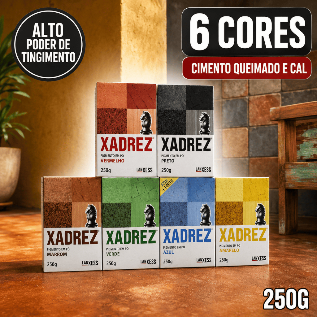 Pó Xadrez 250g Pigmento em Pó Para Cimento Queimado Cal Argamassa Rejunte Argamassa Concreto
